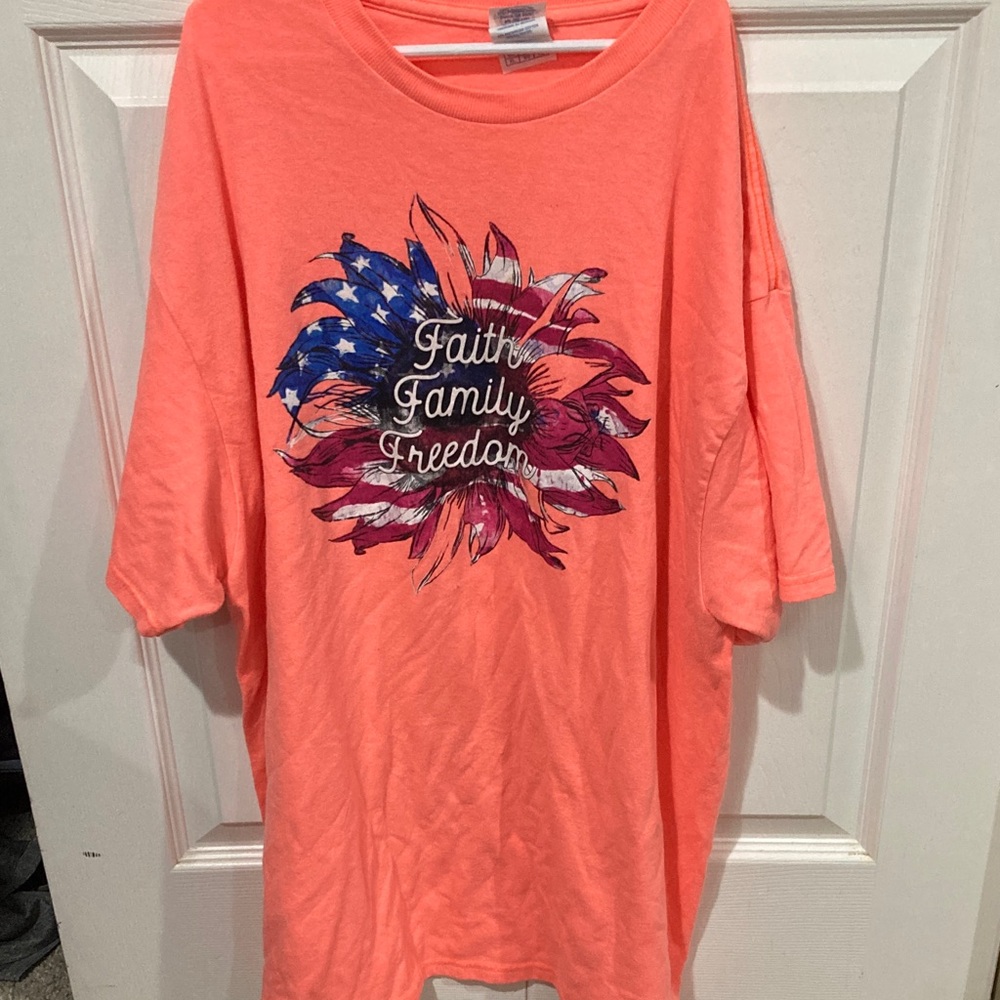 Coral Adult Shirt with Patriotic Design
